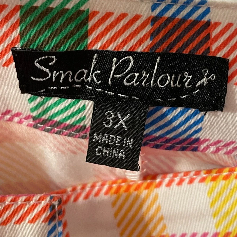 Unique Vintage Smak Parlour Rainbow Gingham Campus Mini Skirt - Picture 9 of 10